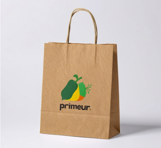 exemple de sac en papier kraft brun naturel pour commerce alimentaire