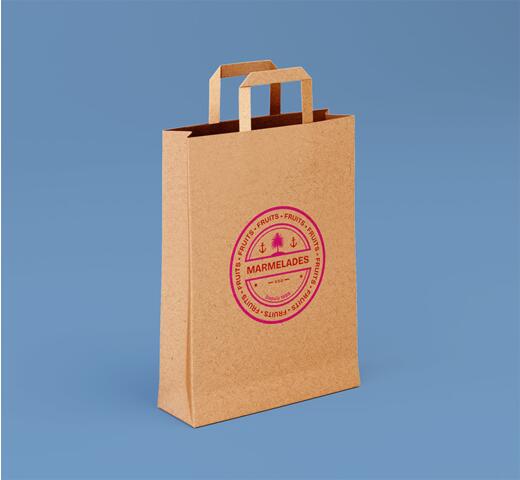 sac en papier kraft marron avec poignés plates