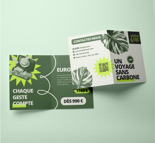 dépliants au format a4 idéal pour une distribution en masse en boutique, sur un événement ou en street marketing