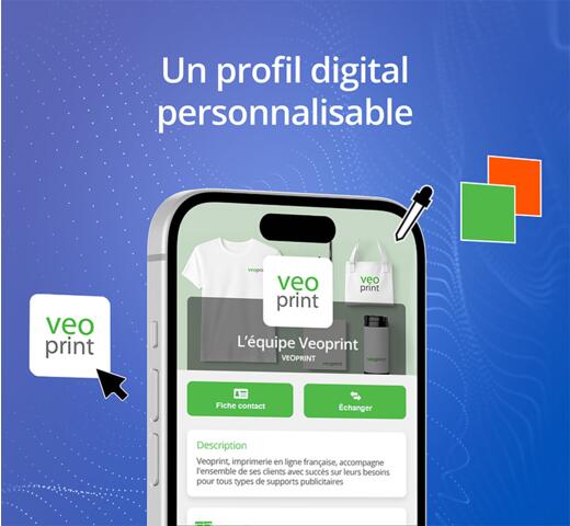 carte de visite avec profil digital sur mesure