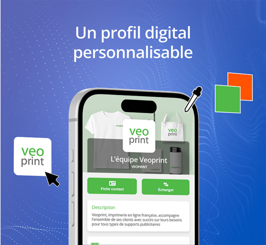 carte de visite avec profil digital sur mesure