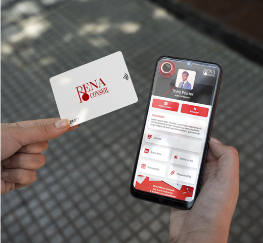 lecture de la carte de visite NFC avec un smartphone
