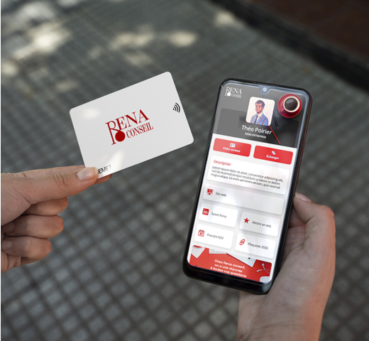 lecture de la carte de visite NFC avec un smartphone