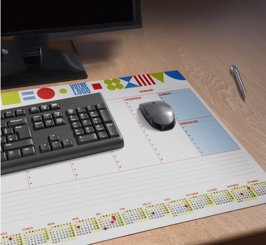 Sous-main avec planning hebdomadaire personnalisable